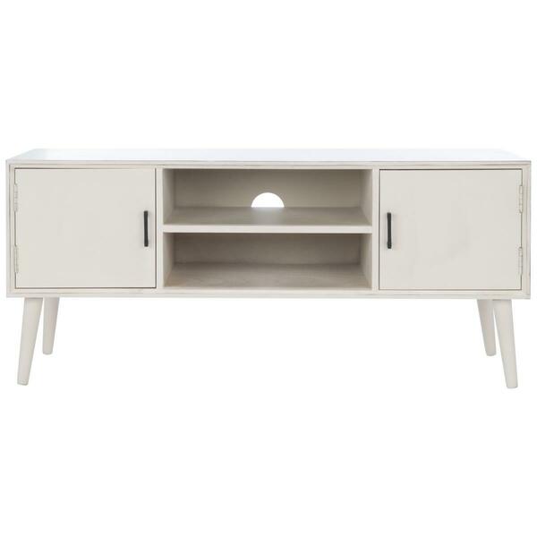 Safavieh Sorrel Mid - Century Media Stand, Distressed White MED5701A